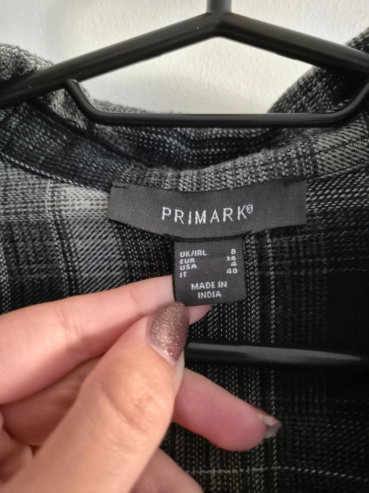 Chemise à carreaux noire et grise oversize 36 Primark – photo 3